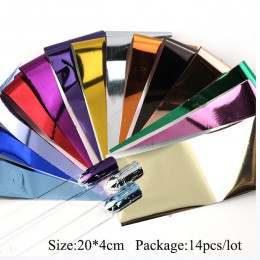 ERUIKA 14 sztuk Charm folie do paznokci holograficzne folie transferowe okłady naklejki naklejki Starry Paper Manicure zestaw do