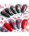 1pc 3D Nail Art boże narodzenie suwak okłady Snowflake Elk Santa klej płomień naklejki czerwone złoto Manicure paznokcie wzory C