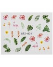 1 sztuk woda paznokci naklejka i naklejki kwiat drzewo liściaste zielony prosty lato DIY suwak do Manicure Nail Art Watermark Ma