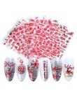 1pc 3D Nail Art boże narodzenie suwak okłady Snowflake Elk Santa klej płomień naklejki czerwone złoto Manicure paznokcie wzory C