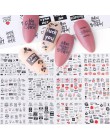 12 sztuk rosyjskie litery naklejki do paznokci naklejki wodne seksowna dziewczyna Transfer suwak Nail Art manicure z efektem tat