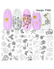 1 sztuk 3D suwak do paznokci czarny rosja naklejka w kształcie litery naklejki Flamingo projekt klej Manicure porady ozdoby do p