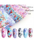 ERUIKA 14 sztuk Charm folie do paznokci holograficzne folie transferowe okłady naklejki naklejki Starry Paper Manicure zestaw do