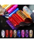 10 rolek/pudełko holograficzne folie do paznokci paznokci okłady wielu wzór kolorowe naklejki transferu naklejki porady ozdoby d