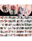 12 sztuk rosyjskie litery naklejki do paznokci naklejki wodne seksowna dziewczyna Transfer suwak Nail Art manicure z efektem tat