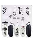 1 sztuk naklejki transferu wody paznokci liniowy kwiat wzór paznokci dekoracje artystyczne suwak do paznokci Manicure Watermark 
