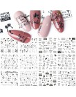 12 sztuk rosyjskie litery naklejki do paznokci naklejki wodne seksowna dziewczyna Transfer suwak Nail Art manicure z efektem tat