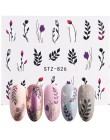 1 sztuk naklejki transferu wody paznokci liniowy kwiat wzór paznokci dekoracje artystyczne suwak do paznokci Manicure Watermark 