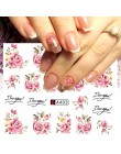 1 sztuk naklejki transferu wody paznokci liniowy kwiat wzór paznokci dekoracje artystyczne suwak do paznokci Manicure Watermark 