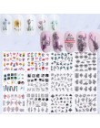 12 sztuk rosyjskie litery naklejki do paznokci naklejki wodne seksowna dziewczyna Transfer suwak Nail Art manicure z efektem tat