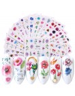 12 sztuk/zestaw naklejki na wodę do paznokci kwiat Cartoon Design Transfer naklejki dekoracja paznokci okłady płatki suwak Manic
