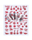 1pc 3D Nail Art boże narodzenie suwak okłady Snowflake Elk Santa klej płomień naklejki czerwone złoto Manicure paznokcie wzory C