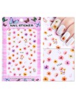 1 arkusz tłoczone 3D naklejki do paznokci kwitnący kwiat 3D naklejki do paznokci naklejki samoprzylepne Manicure dekoracja do ar