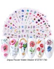 24 arkuszy/zestawów naklejka na wodę do paznokci kwiat Flamingo Beauty Slider Bloom kolorowa roślina wzór 3D Manicure naklejka T