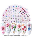 24 arkuszy/zestawów naklejka na wodę do paznokci kwiat Flamingo Beauty Slider Bloom kolorowa roślina wzór 3D Manicure naklejka T