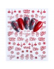 1pc 3D Nail Art boże narodzenie suwak okłady Snowflake Elk Santa klej płomień naklejki czerwone złoto Manicure paznokcie wzory C