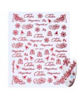 1pc 3D Nail Art boże narodzenie suwak okłady Snowflake Elk Santa klej płomień naklejki czerwone złoto Manicure paznokcie wzory C