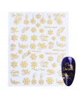 1pc 3D Nail Art boże narodzenie suwak okłady Snowflake Elk Santa klej płomień naklejki czerwone złoto Manicure paznokcie wzory C