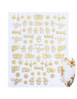 1pc 3D Nail Art boże narodzenie suwak okłady Snowflake Elk Santa klej płomień naklejki czerwone złoto Manicure paznokcie wzory C