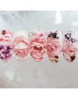 3D nowy akrylowe grawerowane naklejki do paznokci czarna linia biały różowy kwiat projekt woda kalkomanie Empaistic do paznokci 