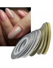 1 rolka złote i srebrne na paznokcie Art brokat taśma Stripping paski liniowe suwak do paznokci 1mm 3mm świecący naklejka urocza