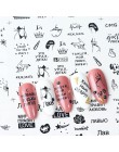 12 sztuk suwaki transferu wody motyl kwiat litery naklejki na paznokcie Manicure biały czarny dziewczyna okłady dekoracje JIA151