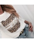 Kobiety cekiny z nadrukiem ust modna bluza jesień Leopard z długim rękawem frezowanie bluza z kapturem Lady z dekoltem w kształc