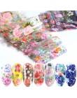 10 sztuk naklejki foliowe na paznokcie polski naklejki Mix Rose Flower folia transferowa Nails naklejka suwaki na zdobienie pazn
