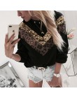 Kobiety cekiny z nadrukiem ust modna bluza jesień Leopard z długim rękawem frezowanie bluza z kapturem Lady z dekoltem w kształc