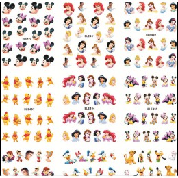 Duży (1 zestaw  11 arkuszy) BLE488-498 Cartoon księżniczka Nail Art woda Transfer naklejki folie znak wodny naklejki DIY uroda 