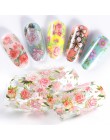 10 sztuk naklejki foliowe na paznokcie polski naklejki Mix Rose Flower folia transferowa Nails naklejka suwaki na zdobienie pazn