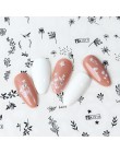 12 sztuk suwaki transferu wody motyl kwiat litery naklejki na paznokcie Manicure biały czarny dziewczyna okłady dekoracje JIA151