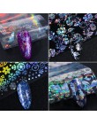 10 sztuk holograficzne naklejki foliowe na paznokcie polski naklejki transferu gwiaździste niebo laserowe suwaki przezroczyste p