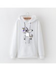 Zimowe nowe bluzy damskie Harajuku jaskrawym nadrukiem jednorożec dorywczo luźna bluza damska płaszcz bluza z kapturem ciepła pl