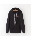 Zimowe nowe bluzy damskie Harajuku jaskrawym nadrukiem jednorożec dorywczo luźna bluza damska płaszcz bluza z kapturem ciepła pl