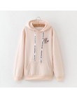 Zimowe nowe bluzy damskie Harajuku jaskrawym nadrukiem jednorożec dorywczo luźna bluza damska płaszcz bluza z kapturem ciepła pl