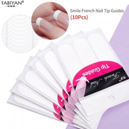 Lot 10 paczek formularz przewodnik naklejki porady projekt naklejka francuski Manicure Nail Art Fringe DIY Salon nowy szablon hu