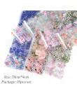10 sztuk naklejki foliowe na paznokcie polski naklejki Mix Rose Flower folia transferowa Nails naklejka suwaki na zdobienie pazn