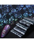 10 sztuk holograficzne naklejki foliowe na paznokcie polski naklejki transferu gwiaździste niebo laserowe suwaki przezroczyste p