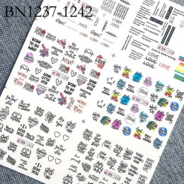 6 wzorów rosyjski list seksowna dziewczyna paznokci naklejka artystyczna zestaw czarny abstrakcyjny obraz henna DIY Transfer suw