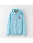 Zimowe nowe bluzy damskie Harajuku jaskrawym nadrukiem jednorożec dorywczo luźna bluza damska płaszcz bluza z kapturem ciepła pl