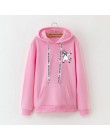 Zimowe nowe bluzy damskie Harajuku jaskrawym nadrukiem jednorożec dorywczo luźna bluza damska płaszcz bluza z kapturem ciepła pl