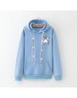 Zimowe nowe bluzy damskie Harajuku jaskrawym nadrukiem jednorożec dorywczo luźna bluza damska płaszcz bluza z kapturem ciepła pl