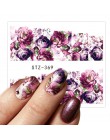 1 arkusz woda Transfer kobiety pełna naklejka na pokrywę paznokci naklejki ozdobne Nail Art Beauty fioletowa róża ozdoby polerow
