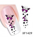 1 arkusze DIY wzory kobiety eleganckie naklejki do paznokci naklejki czerwony motyl krawat naklejki łatka francuski wskazówka st