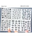 6 wzorów rosyjski list seksowna dziewczyna paznokci naklejka artystyczna zestaw czarny abstrakcyjny obraz henna DIY Transfer suw
