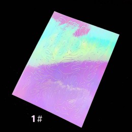 4 sztuk 6*8cm 3D do paznokci dekoracje artystyczne płomień naklejka do paznokci folia srebrny złoty projekty transferu wody nakl