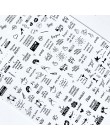 12 sztuk/zestaw czarny biały rosyjski list paznokci woda naklejki usta linia seksowna dziewczyna vintage woda Transfer suwaki zn