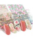 10 sztuk kolorowe kwiaty naklejki na paznokcie folia transferu Starry Sky letnie suwaki do Manicure paznokci naklejki ozdobne de