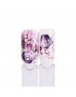 1 arkusz woda Transfer kobiety pełna naklejka na pokrywę paznokci naklejki ozdobne Nail Art Beauty fioletowa róża ozdoby polerow